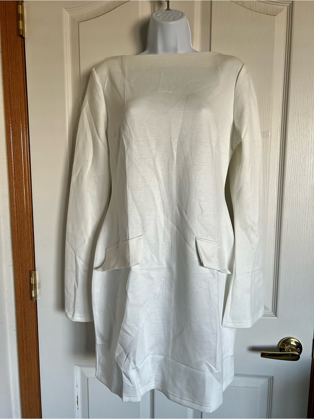Pretty Garden White Long Sleeve Mini Dress